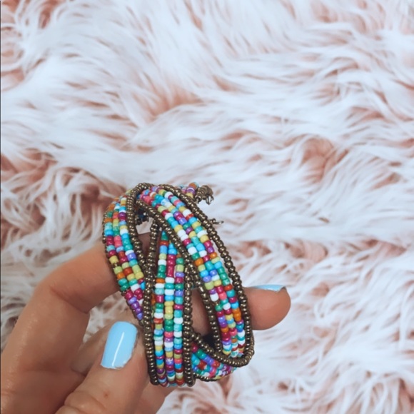 Multi colored Beaded Wrap Bracelet - Picture 3 of 4